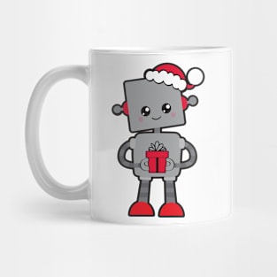 Christmas Robot, Cute Robot, Santa Hat, Gifts Mug